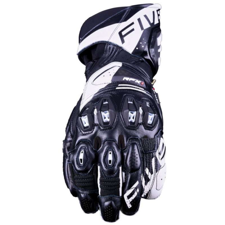 Five RFX1 EVO Black/White motorcycle racing gloves