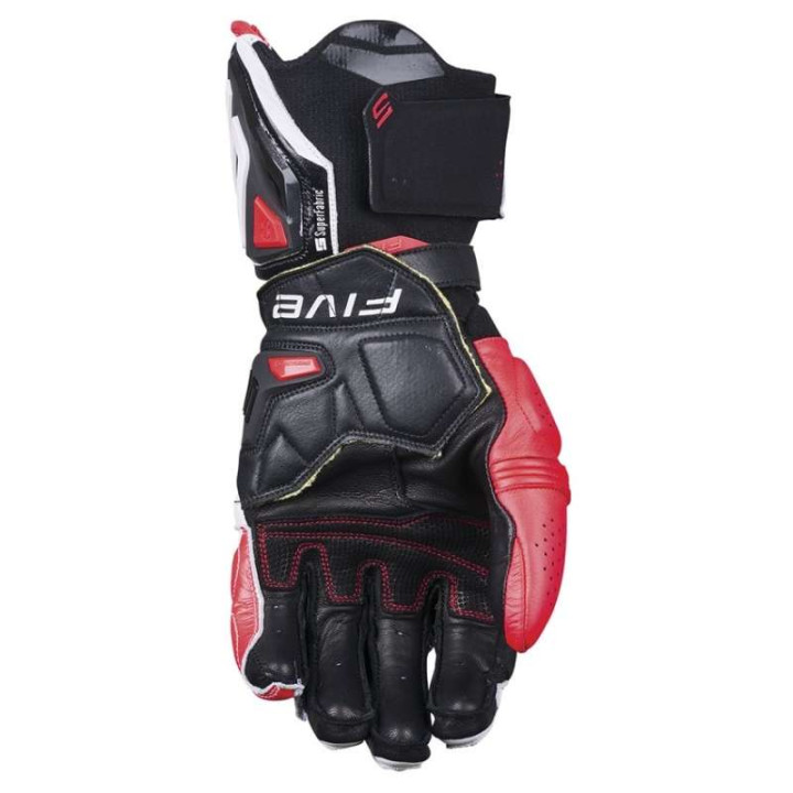 Five RFX1 EVO White/Red motorcycle racing gloves
