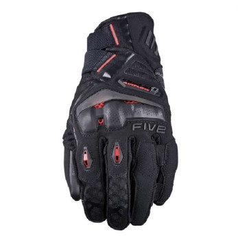 Gants moto Aventure Five TFX1 AIRFLOW SHORT Black/Fluo Red