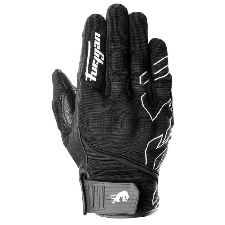 Gants moto d'été Furygan JET NEON D3O Noir/Blanc
