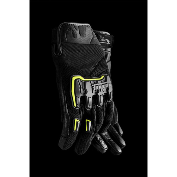 Gants moto d'été Furygan SHADE Noir/Jaune
