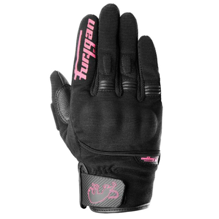 Gants moto d'été femme Furygan JET LADY D3O EVO Noir/Rose