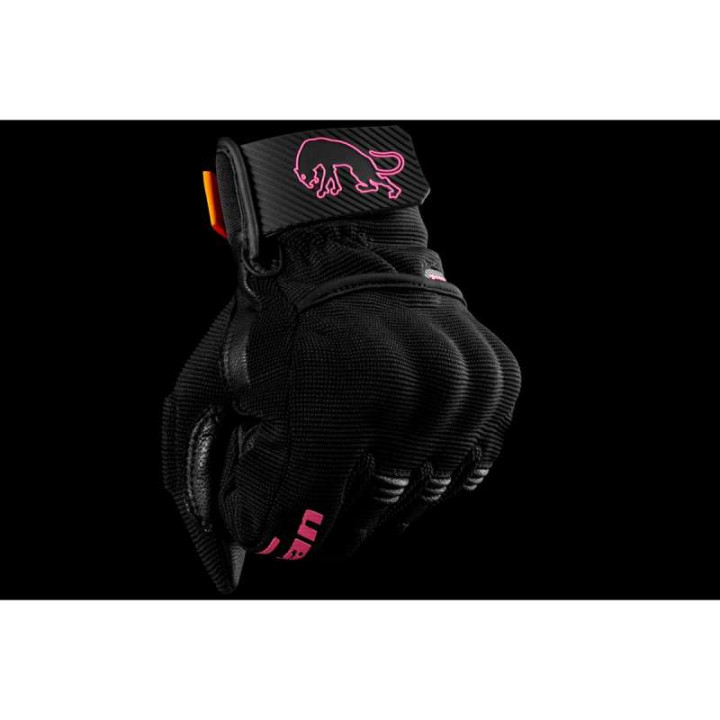 Gants moto d'été femme Furygan JET LADY D3O EVO Noir/Rose