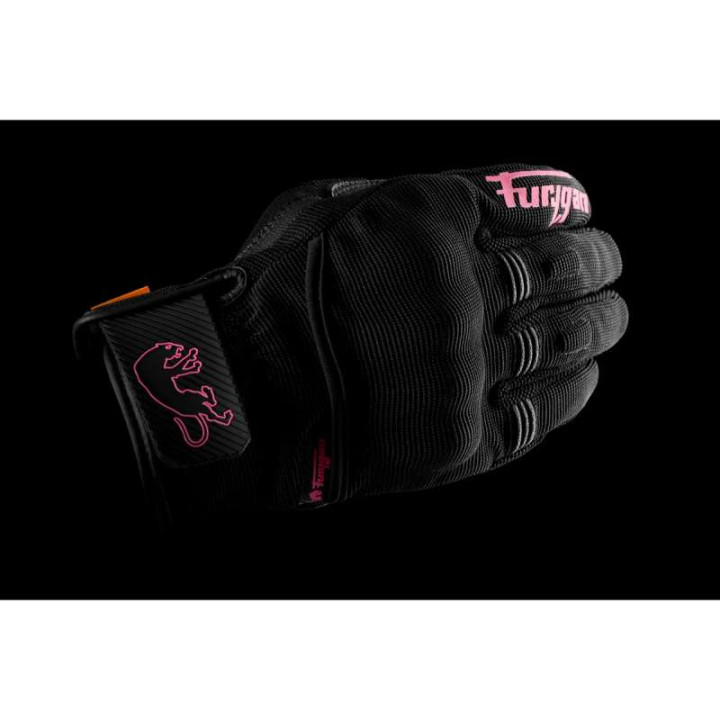 Gants moto d'été femme Furygan JET LADY D3O EVO Noir/Rose