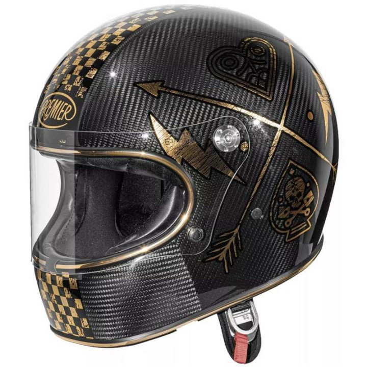 Premier TROPHY Carbon NX Gold Chromed motorcycle helmet