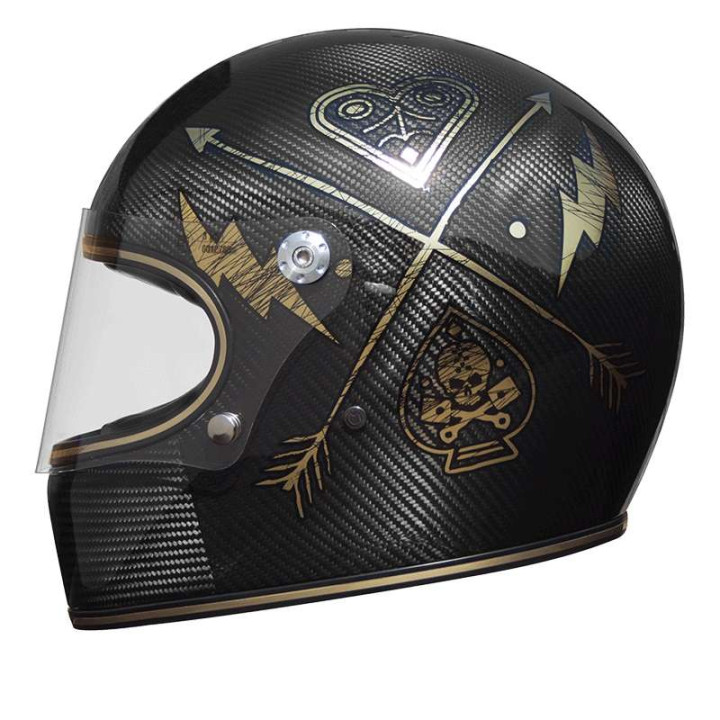 Premier TROPHY Carbon NX Gold Chromed motorcycle helmet