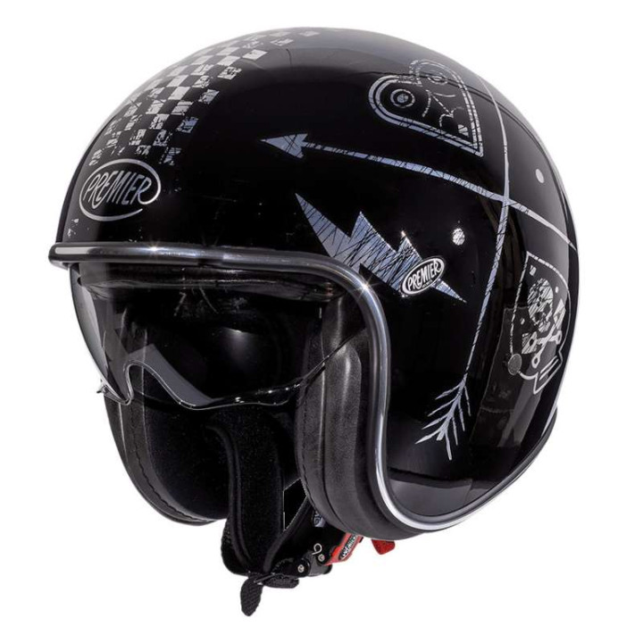 Casque moto Premier VINTAGE NX Silver Chromed