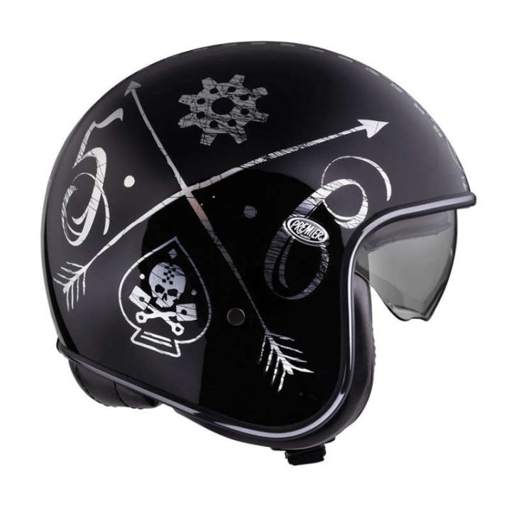 Casque moto Premier VINTAGE NX Silver Chromed