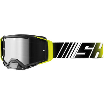 Masque moto cross Shot CORE STRIPE Neon Yellow Glossy Iridium