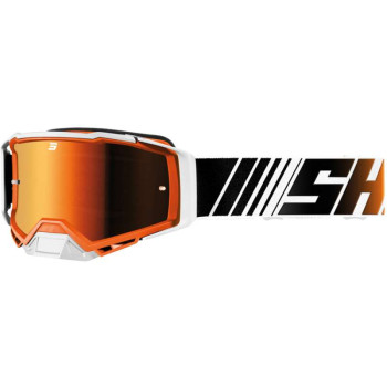 Masque moto cross Shot CORE STRIPE Orange Glossy Iridium