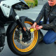 Alarmed motorcycle disc lock SRA ABUS Granit Detecto X-Plus 8077 II Yellow