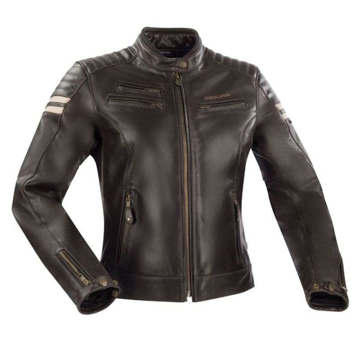 Blouson moto cuir femme Segura LADY FUNKY MARRON