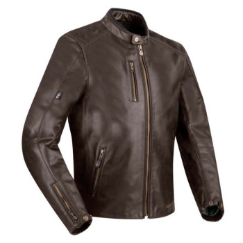 Blouson moto cuir Segura LAXEY MARRON