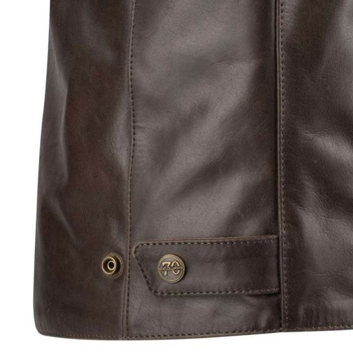 Blouson moto cuir Segura LAXEY MARRON