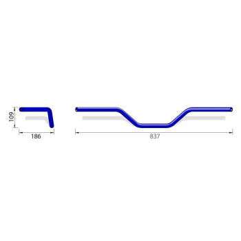 Guidon moto HIGHSIDER PRO FLAT TRACK L14 Noir 22 mm