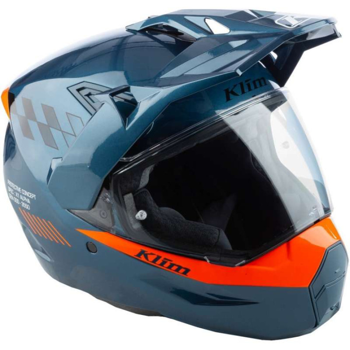 Casque Klim X1 ALPHA Gloss Concept Petrol / Strike Orange
