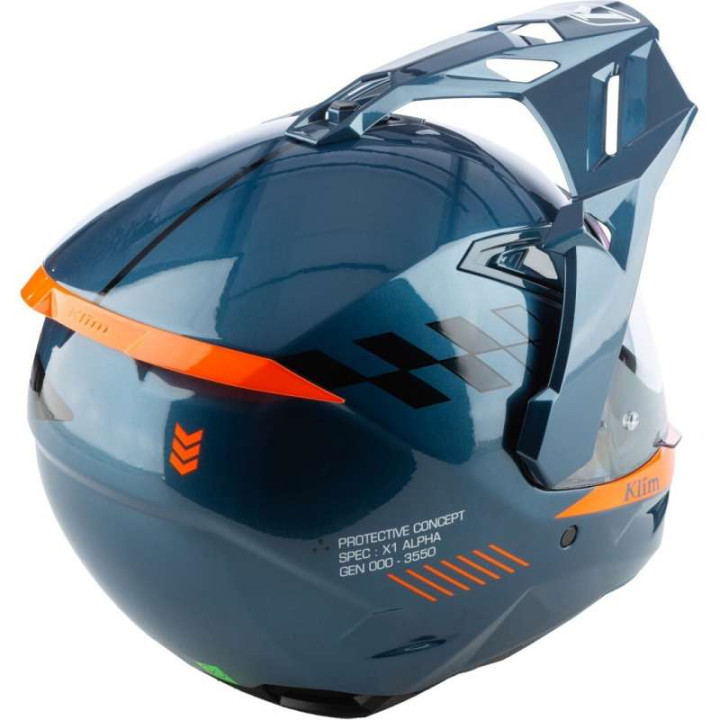 Casque Klim X1 ALPHA Gloss Concept Petrol / Strike Orange