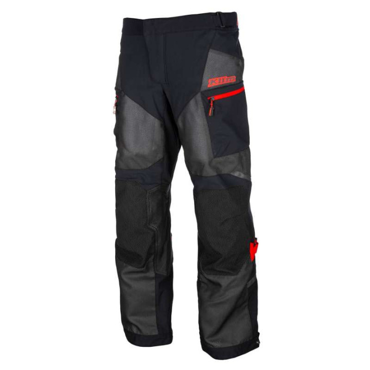 Pantalon moto Klim BAJA S4 Black / Fiery Red Jambes Courtes