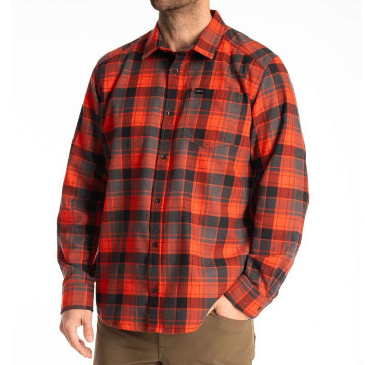 Chemise KLIM COTTONWOOD MIDWEIGHT FLANNEL Fiery Red / Black