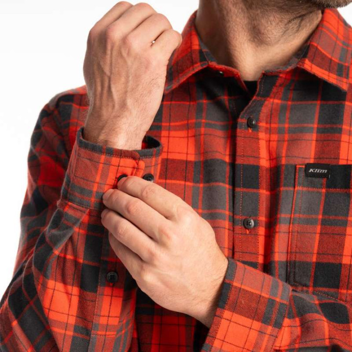 Chemise KLIM COTTONWOOD MIDWEIGHT FLANNEL Fiery Red / Black