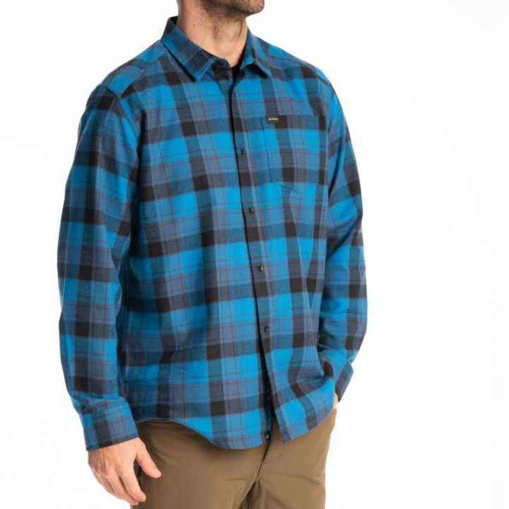 Chemise KLIM COTTONWOOD MIDWEIGHT FLANNEL Blue Fusion / Black