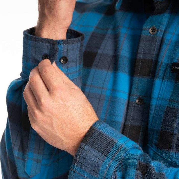 Chemise KLIM COTTONWOOD MIDWEIGHT FLANNEL Blue Fusion / Black
