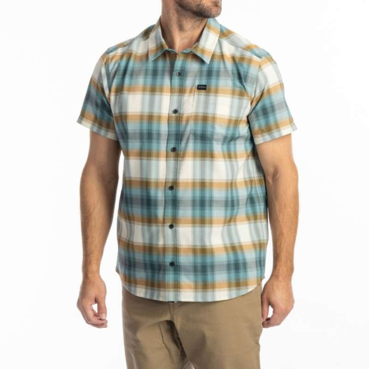 Chemise KLIM NERO STRETCH Mineral Blue / Golden Brown