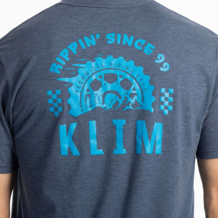 Tee-shirt Klim RIPPIN' TRI-BLEND Navy Frost / White