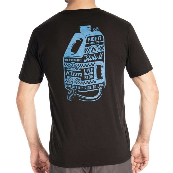Tee-shirt Klim LIVE TO RIDE TRI-BLEND Black / Imperial Blue