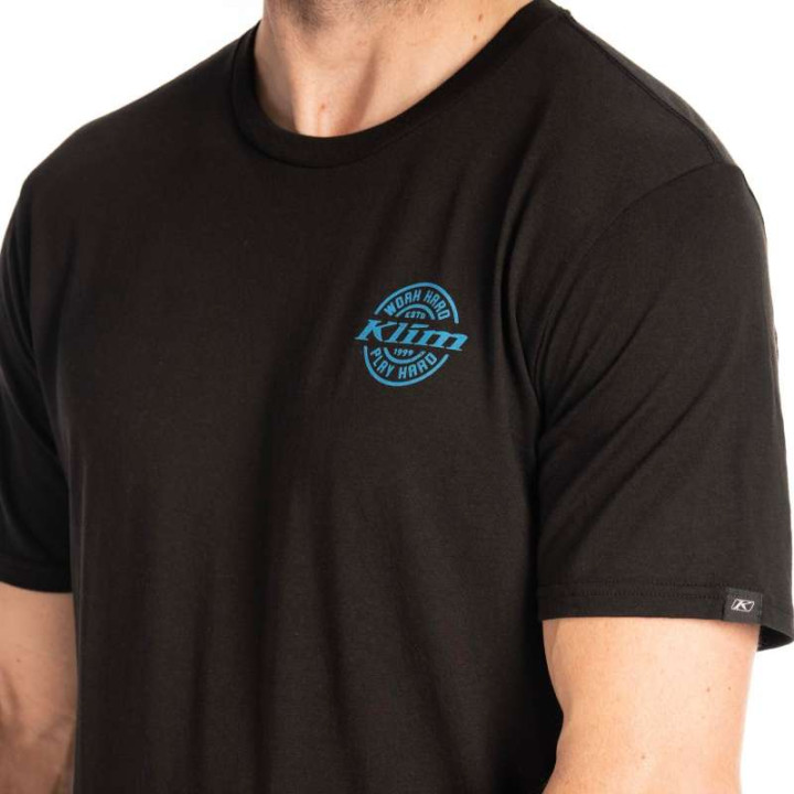 Tee-shirt Klim LIVE TO RIDE TRI-BLEND Black / Imperial Blue