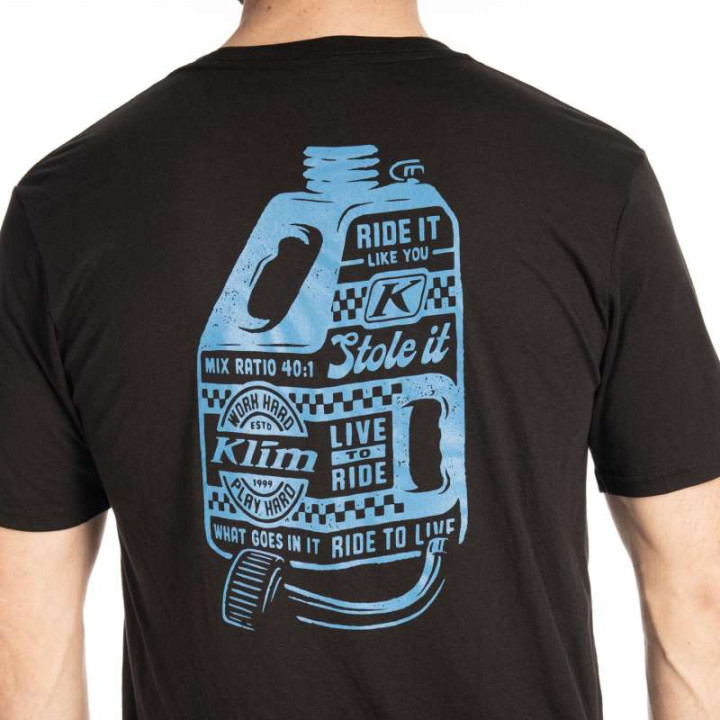 Tee-shirt Klim LIVE TO RIDE TRI-BLEND Black / Imperial Blue