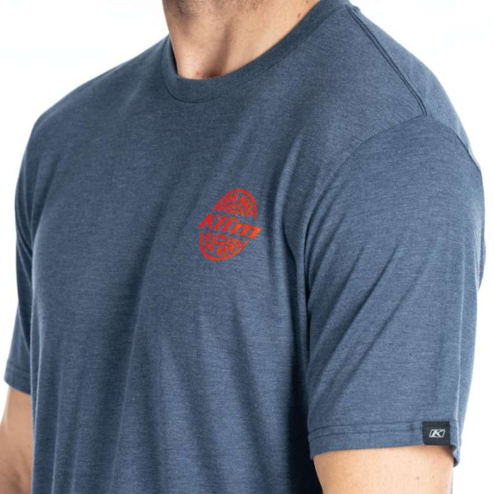 Klim LIVE TO RIDE TRI-BLEND T-shirt Navy Frost / Strike Orange