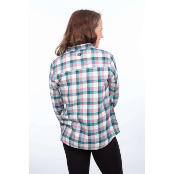 Chemise femme KLIM SUNLIGHT TRAIL MIDWEIGHT FLANNEL Snow White / Raspberry Radiance
