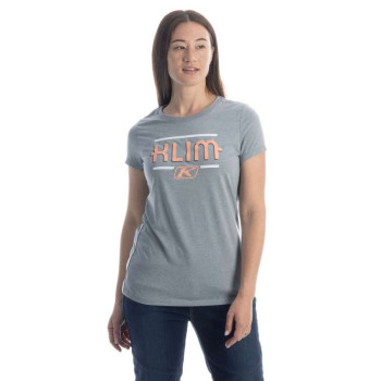 Tee-shirt femme Klim KUTE CORP SS T Heathered Gray / Desert Flower