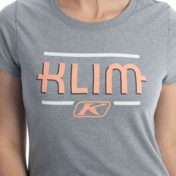 Tee-shirt femme Klim KUTE CORP SS T Heathered Gray / Desert Flower