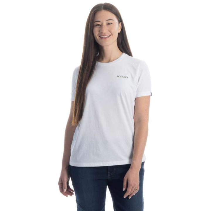Tee-shirt femme Klim CANYON TRI-BLEND White / Hedge Green