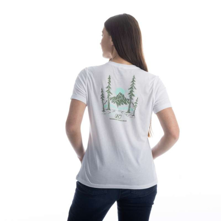 Tee-shirt femme Klim CANYON TRI-BLEND White / Hedge Green