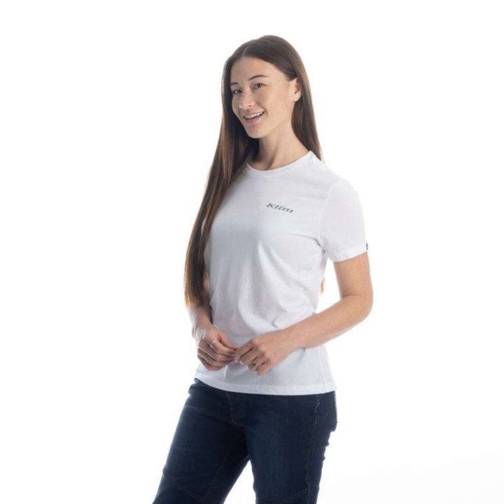 Tee-shirt femme Klim CANYON TRI-BLEND White / Hedge Green