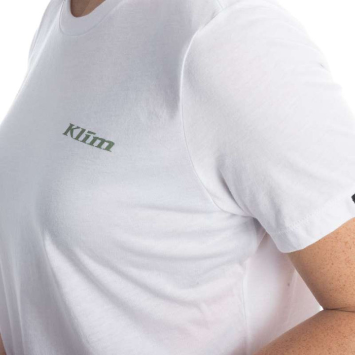 Tee-shirt femme Klim CANYON TRI-BLEND White / Hedge Green