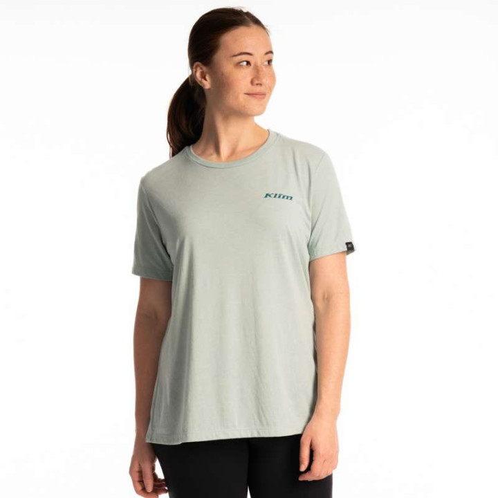 Tee-shirt femme Klim CANYON TRI-BLEND Dusty Blue / Deep Lagoon