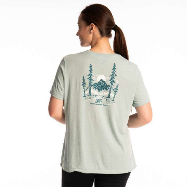 Tee-shirt femme Klim CANYON TRI-BLEND Dusty Blue / Deep Lagoon