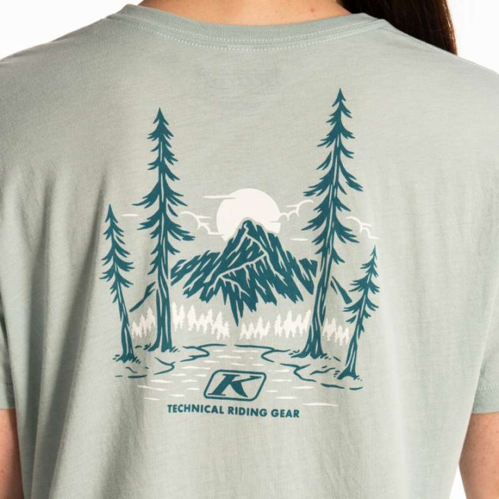 Tee-shirt femme Klim CANYON TRI-BLEND Dusty Blue / Deep Lagoon