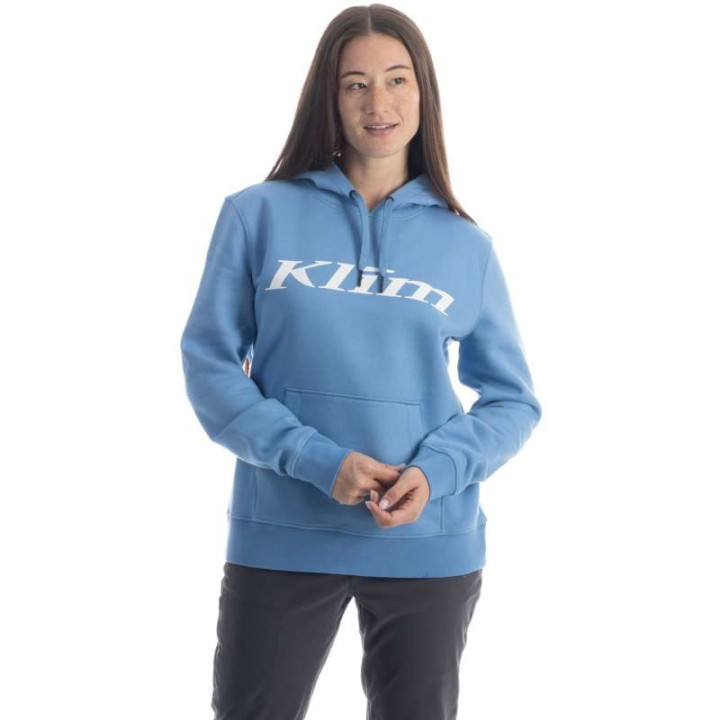Sweat femme Klim PULLOVER HOODIE Cyaneus / White