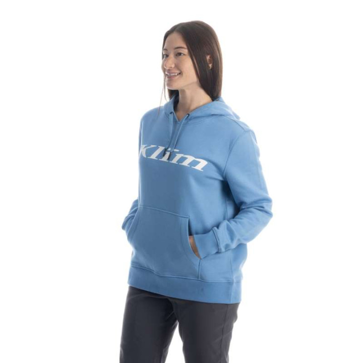 Sweat femme Klim PULLOVER HOODIE Cyaneus / White