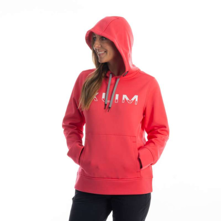 Sweat femme Klim PETROL PULLOVER HOODIE Red / White