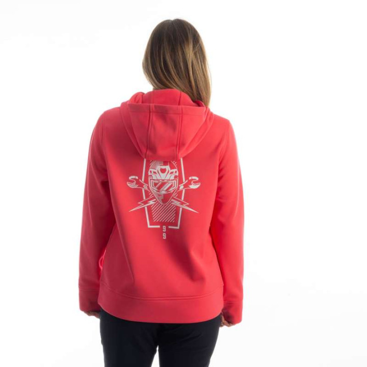 Sweat femme Klim PETROL PULLOVER HOODIE Red / White