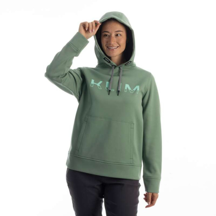 Sweat femme Klim PETROL PULLOVER HOODIE Hedge Green / Beach Glass