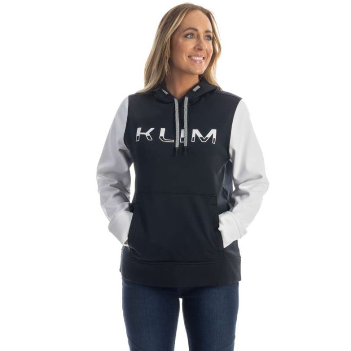 Sweat femme Klim PETROL PULLOVER HOODIE Black / White