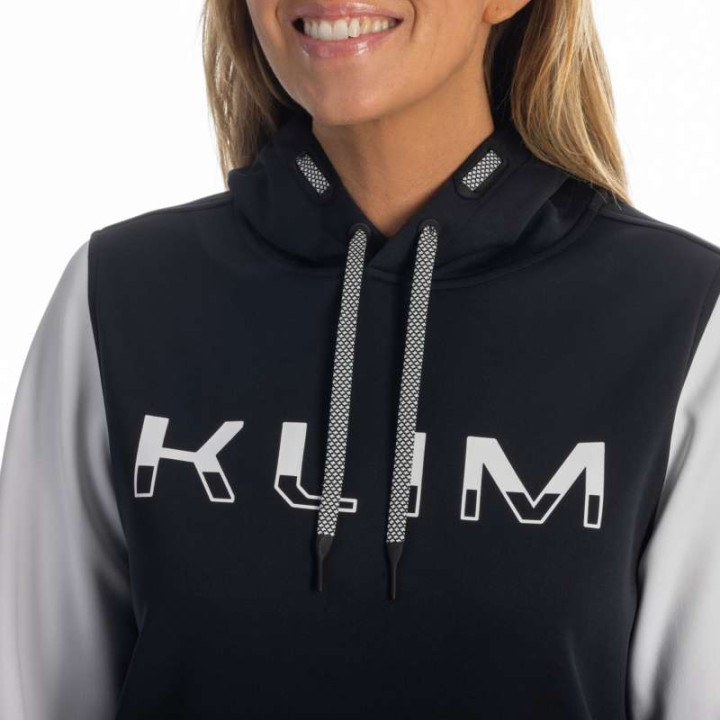 Sweat femme Klim PETROL PULLOVER HOODIE Black / White
