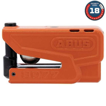 Alarmed motorcycle disc lock SRA ABUS Granit Detecto X-Plus 8077 II Orange